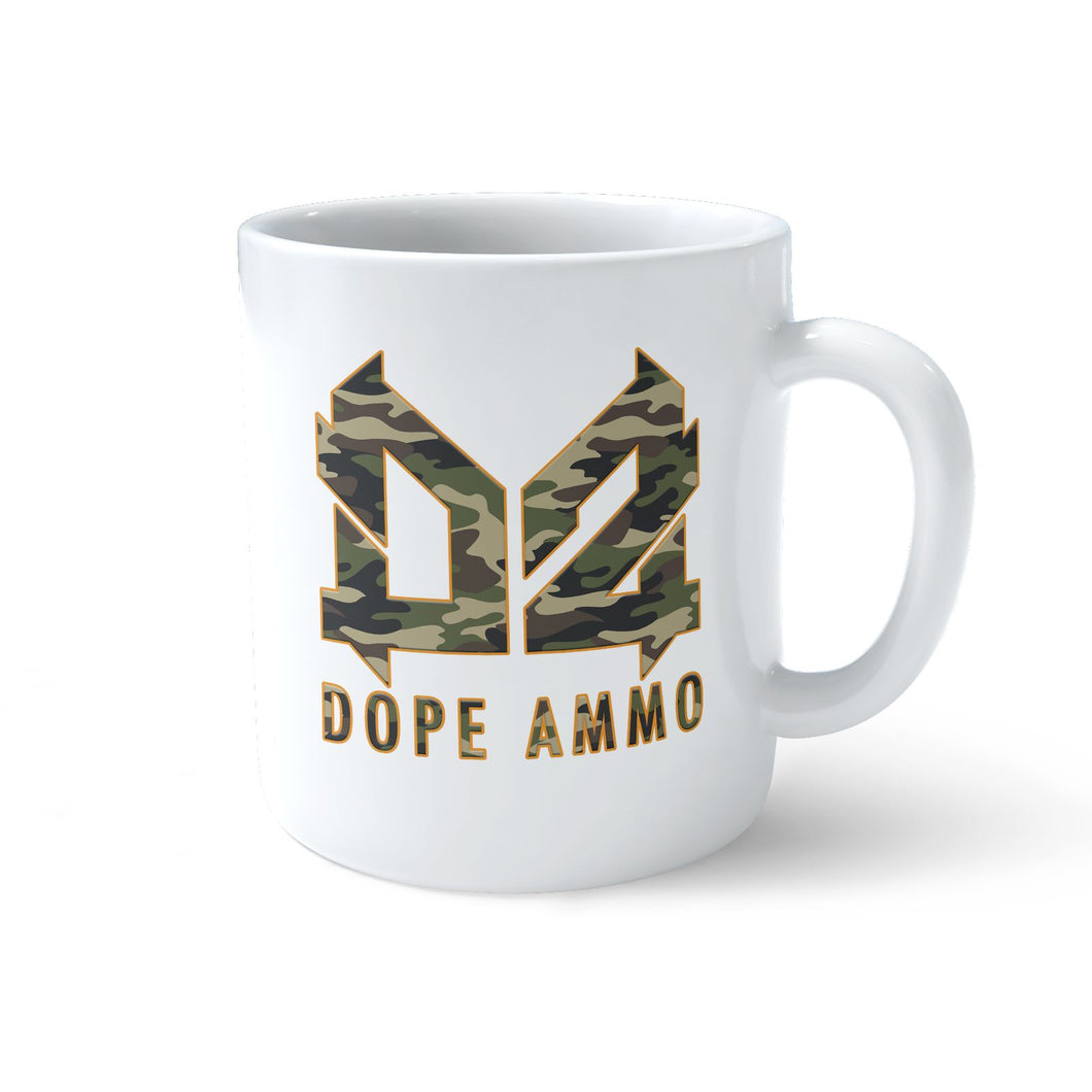 Dope Ammo Mug - White/Camo Logo